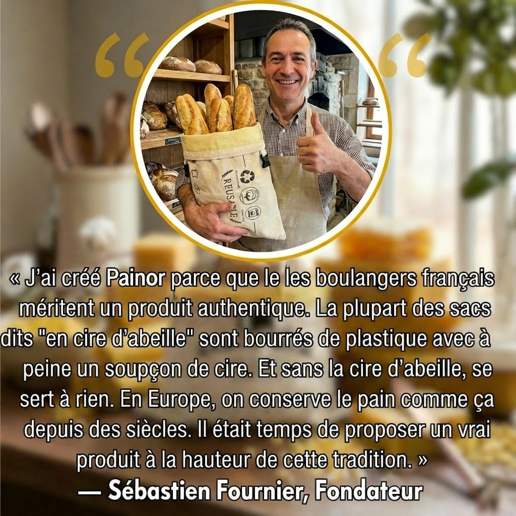 Sacs à Pain Premium en Coton 100 % et Cire d'Abeille