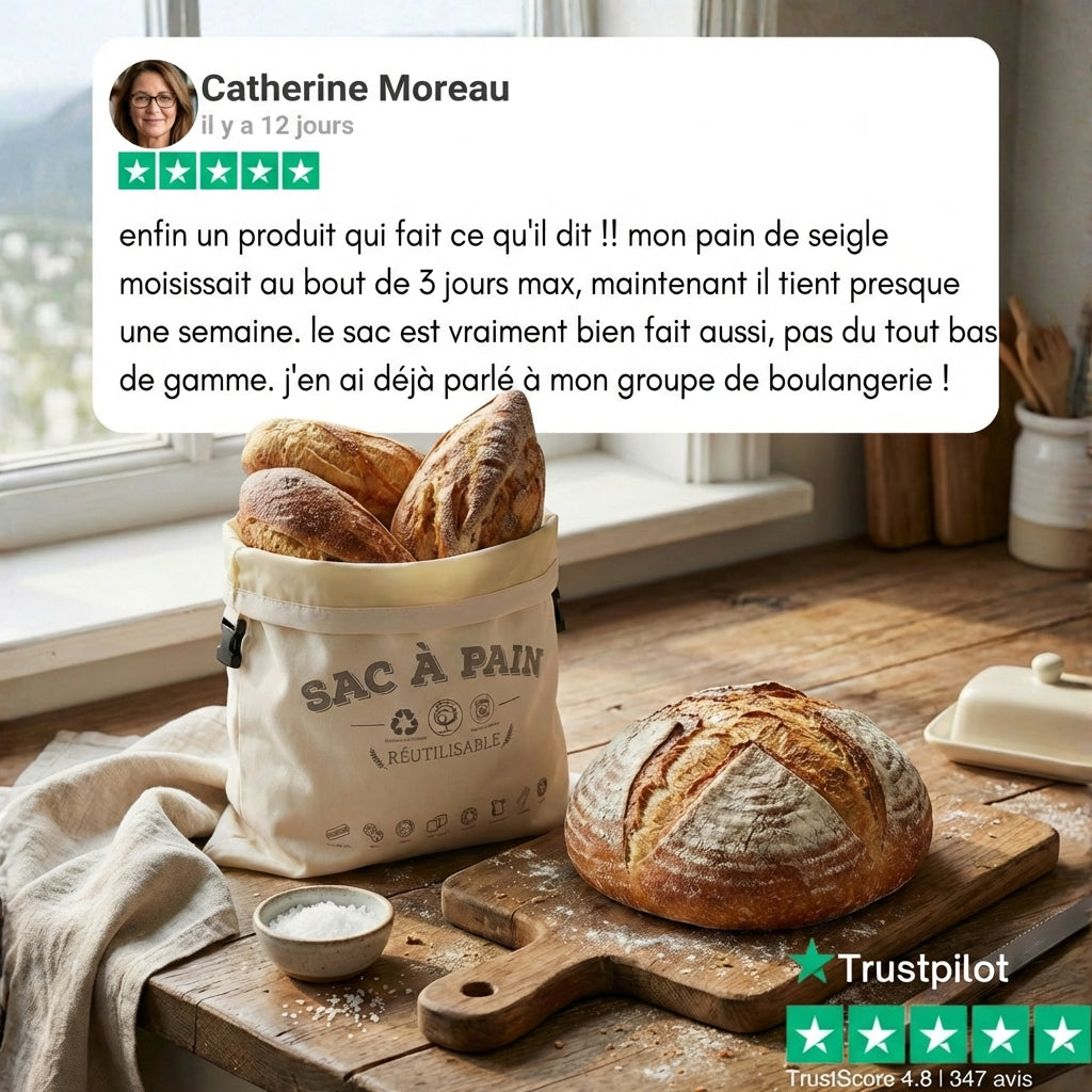 Sacs à Pain Premium en Coton 100 % et Cire d'Abeille
